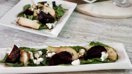 Beet and pear fall salad