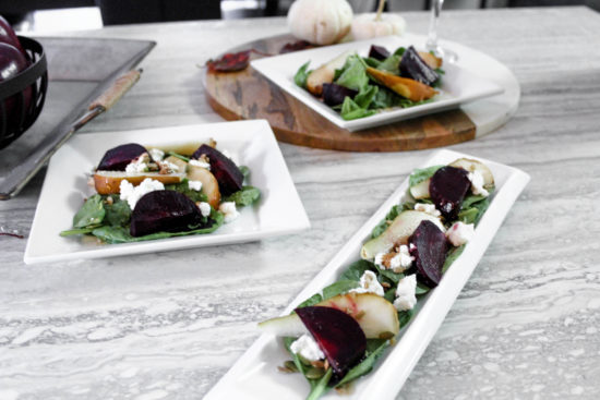 beet and pear fall salad